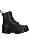 New Rock 70mm Lace-up Plataform-sole Boots In Black