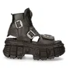 New Rock Bios106-v3 Vegan Leather Platform Sandal In Black