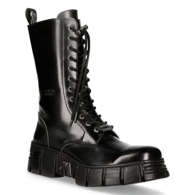 NEW ROCK BOOTS LEATHER MID-CALF TOWER BIKER BOOTS- M-WALL027N-C2