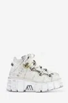 New Rock Woman Ankle Boots White Size 9 Bovine Leather In White