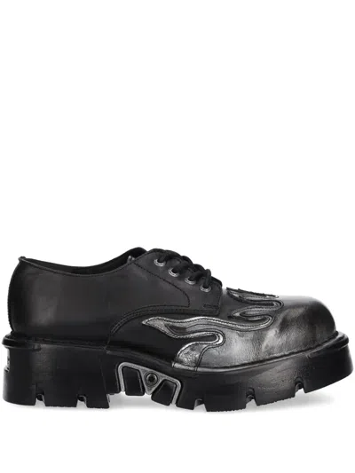 New Rock Flame-detail Platform Shoes