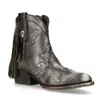 New Rock Wstm003-s1 Leather Cowboy Western Boots In Grey