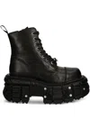 New Rock Lace-up Platform Boots In Black