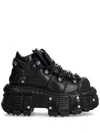 New Rock Lace-up Platform Sneakers In Black