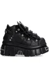New Rock Lace-up Platform Sneakers In Black