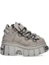 New Rock Lace-up Platform Sneakers In Gray