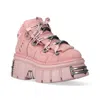 New Rock M-106-c153 Pink Tower Platform Gothic Punk Ankle Boots In Pink