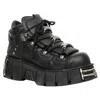 New Rock M-285-s1 Strap Detail Platform Boots In Black