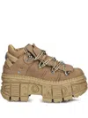 New Rock M-106wall-c10 Platform Lace-up Sneakers In Brown