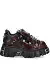 New Rock M-120n-c67 Metallic-detail Platform Sneakers In Red