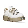 New Rock M-120n-c80 White Gothic Platform Ankle Boots In White
