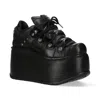 New Rock M-120n-c96 Black Leather Gothic Chunky Platform Ankle Boots In Black