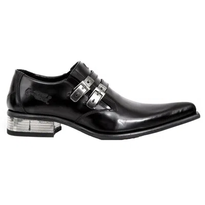 New Rock M-2246-s14 Steel Heel Newman Shoes In Black
