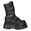 New Rock M-met422-s1 Boots Leather Platform In Black