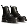 New Rock M-mili084n-s5 Leather Platform Boots In Black