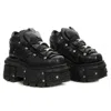 New Rock M-tank106-c2 Leather Goth Platform In Black