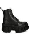 New Rock M-wall083c-s5 Lace-up Platform Boots In Black