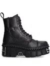 New Rock M-wall083cct-s9 Lace-up Platform Boots In Black
