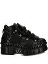New Rock M-wall106-s13 Lace-up Platform Sneakers In Black