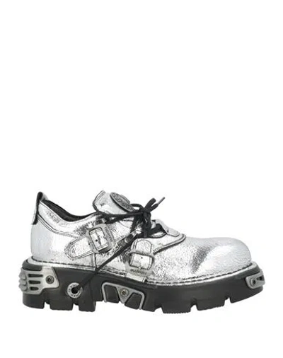 New Rock Man Loafers Charcoal Size 11 Leather In Gray