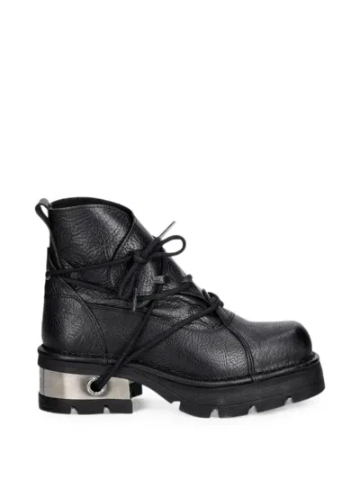 New Rock Metallic Platform Boots In Black