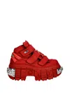 New Rock M-wall285-c14 Touch-strap Platform Boots In Red