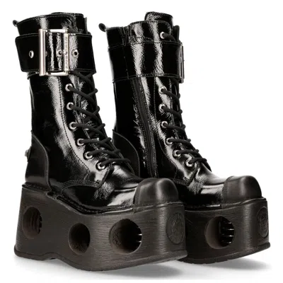 Pre-owned New Rock Newrock M.312 S5 Black - Rock Spring Boots - Unisex