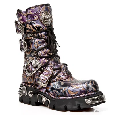 Pre-owned New Rock Newrock M.391 S5 Flower Lilac - Rock Boots - Unisex