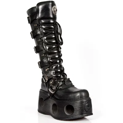 Pre-owned New Rock Newrock M.272 S2 Black - Rock Spring Boots - Unisex