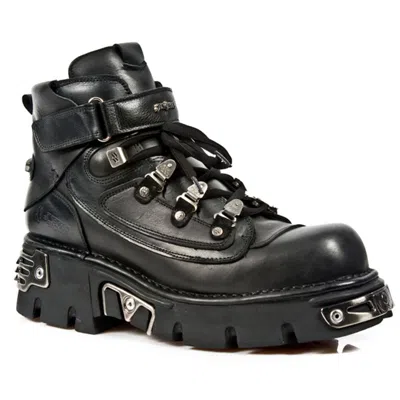 Pre-owned New Rock Newrock Rock Unisex Boots Style M.654 S1 Black Reactor