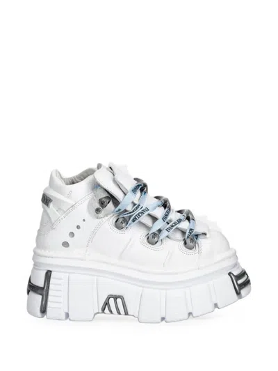 New Rock Platform Ankle Boots In White