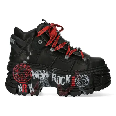 New Rock Punk Goth Leather Boots-wall106-c9 In Black