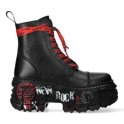 New Rock Punk Platform Leather Boots-wall126cct-c1 In Black