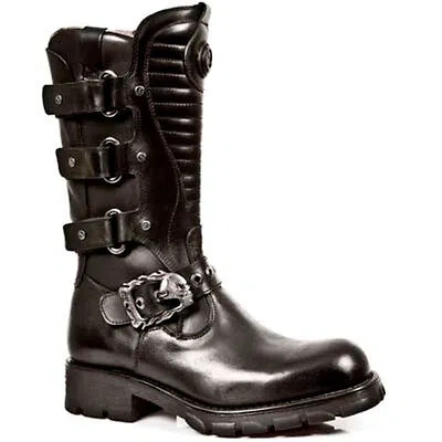 Pre-owned New Rock Rock Boots Mens Style 7604 S1 Black