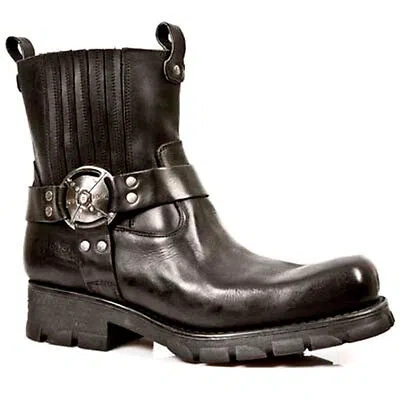 Pre-owned New Rock Rock Boots Mens Style 7605 S1 Black