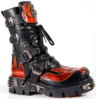 Pre-owned New Rock Rock Boots Unisex Style 107 S1 Red