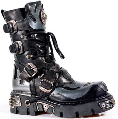 Pre-owned New Rock Rock Boots Unisex Style 107 S2 Silver