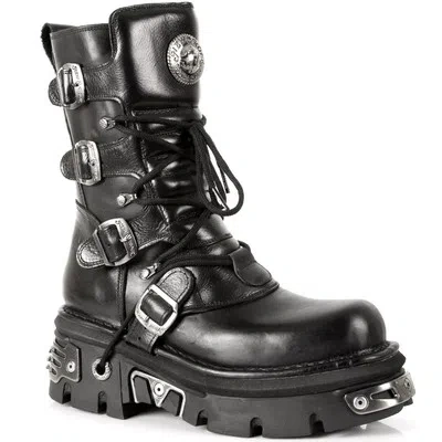 Pre-owned New Rock Rock Boots Unisex Style 373 S4 Black