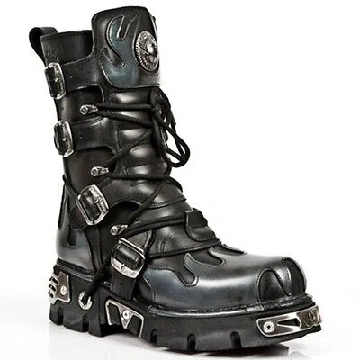 Pre-owned New Rock Rock Boots Unisex Style 591 S2 Silver