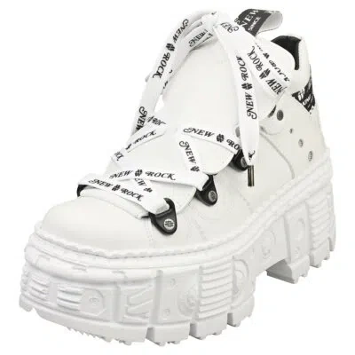 Pre-owned New Rock Rock M-wall106nsport-v4 Vegan Unisex White Platform Boots