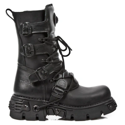 Pre-owned New Rock Rock M.373 S18 Black - Boots, Oxido Militar, Metallic, Unisex In Gray