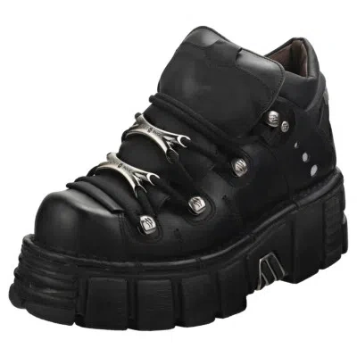 Pre-owned New Rock Rock M106n-s6 Unisex Black Platform Shoes - 12 Us