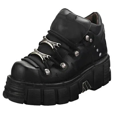 Pre-owned New Rock Rock M106n-s6 Unisex Black Platform Shoes - 6 Us