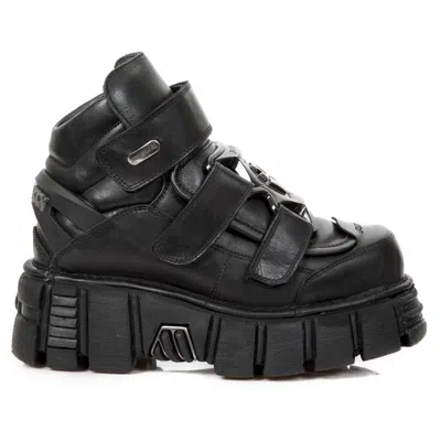 Pre-owned New Rock Rock M.285 S41 Black - Boots, Metallic, Unisex In Gray