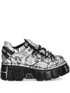 New Rock Snakeskin-effect Platform Sneakers In White
