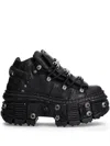New Rock Studded Platform Sneakers In Black