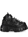 New Rock Studded-strap Sneakers In Black