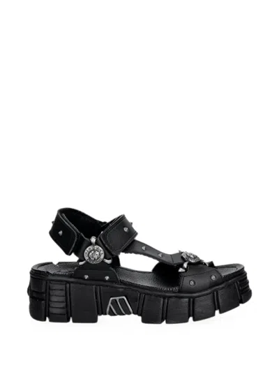 New Rock Stud-embellished Chunky-sole Sandals In Black