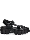 New Rock Touch-strap Platform Sandals In Black