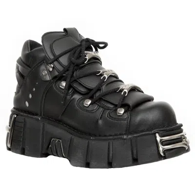 New Rock Unisex Vegan Leather Gothic Boots- M-106-vs1 In Black